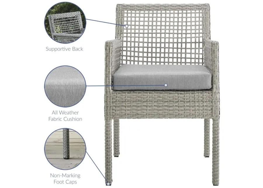 Aura Dining Armchair Outdoor Patio Wicker Rattan Set of 4