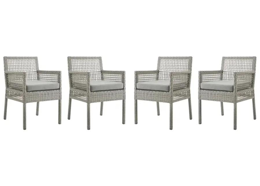 Aura Dining Armchair Outdoor Patio Wicker Rattan Set of 4