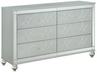 Gunnison 6-drawer Dresser Silver Metallic