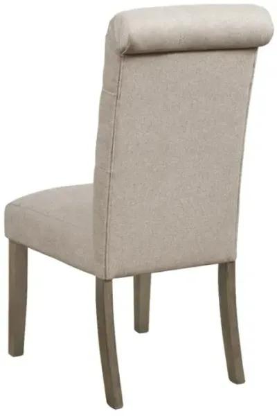 Balboa Tufted Back Side Chairs Rustic Brown and Beige (Set of 2)