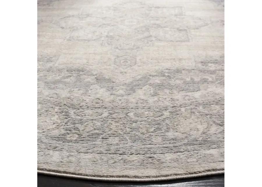 Brentwood 865 Cream / Grey 11' X 11' Round Round Powerloomed Rug