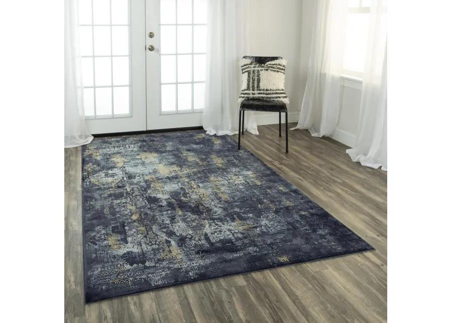 Emerge Gray/Black  Polyester 7'10" x 9'10" Rectangle Rug