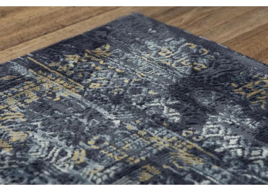 Emerge Gray/Black  Polyester 7'10" x 9'10" Rectangle Rug