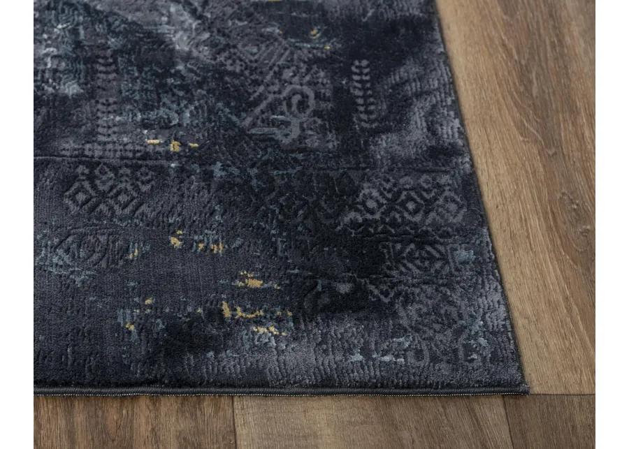 Emerge Gray/Black  Polyester 7'10" x 9'10" Rectangle Rug