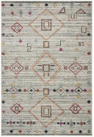 ADIRONDACK Contemporary Light Grey / Red 3' X 5' Powerloomed Rug