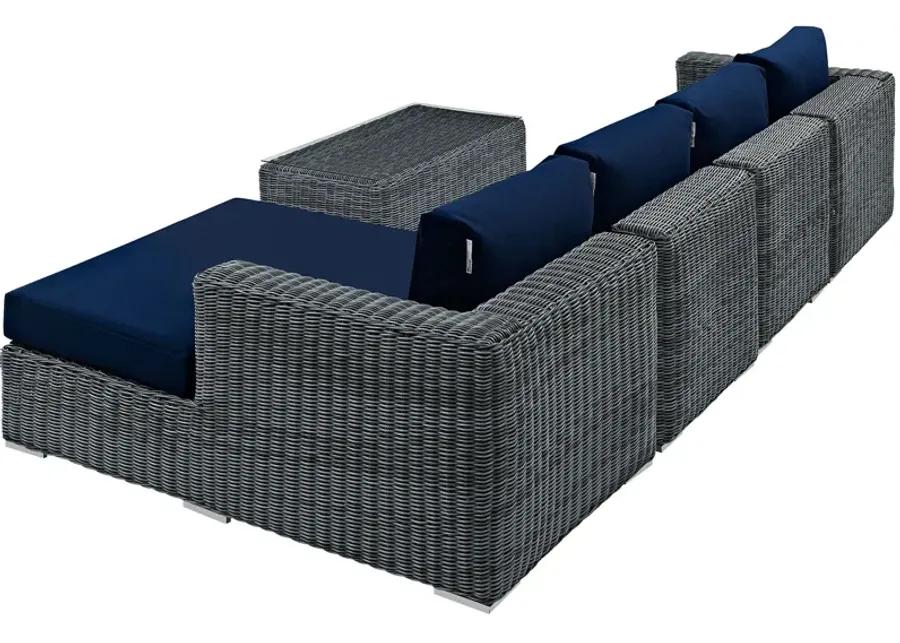 Summon 5 Piece Outdoor Patio Sunbrella® Sectional Set