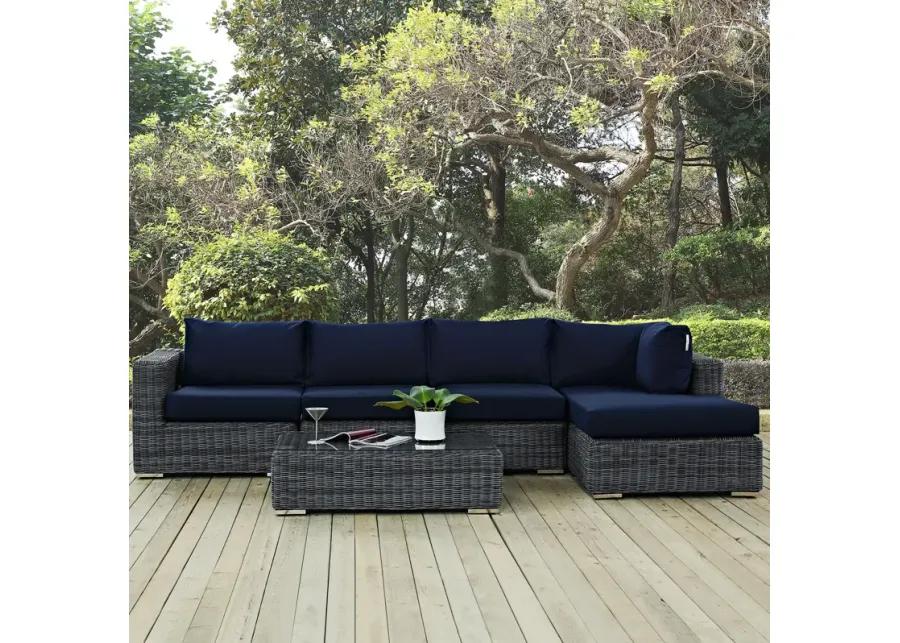 Summon 5 Piece Outdoor Patio Sunbrella® Sectional Set