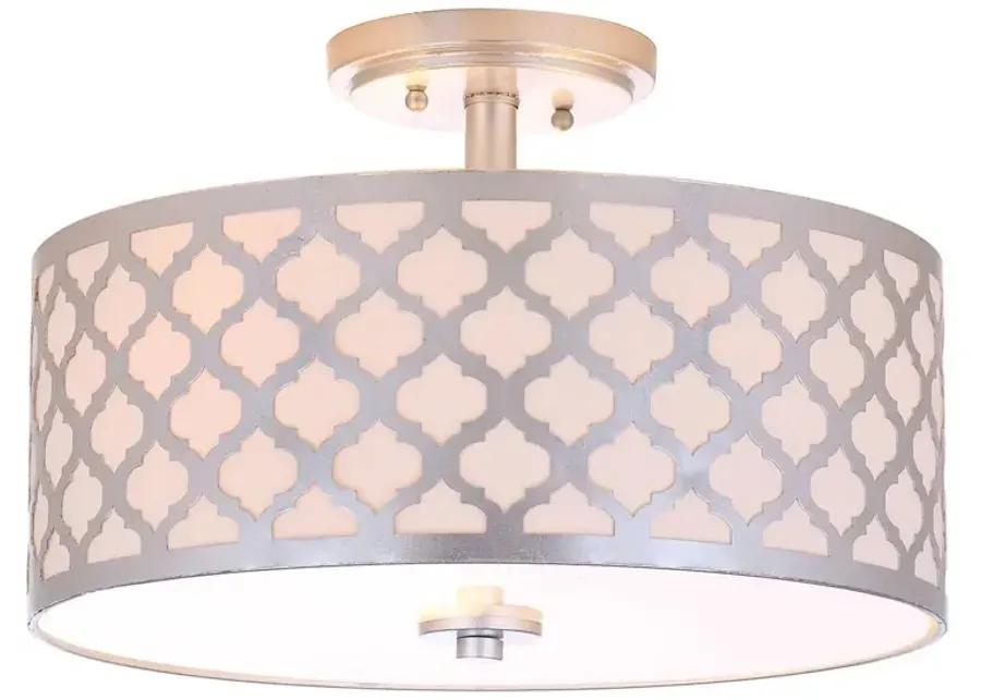 Kora Quatrefoil 3 Light 15-Inch Dia Silver Flush Mount