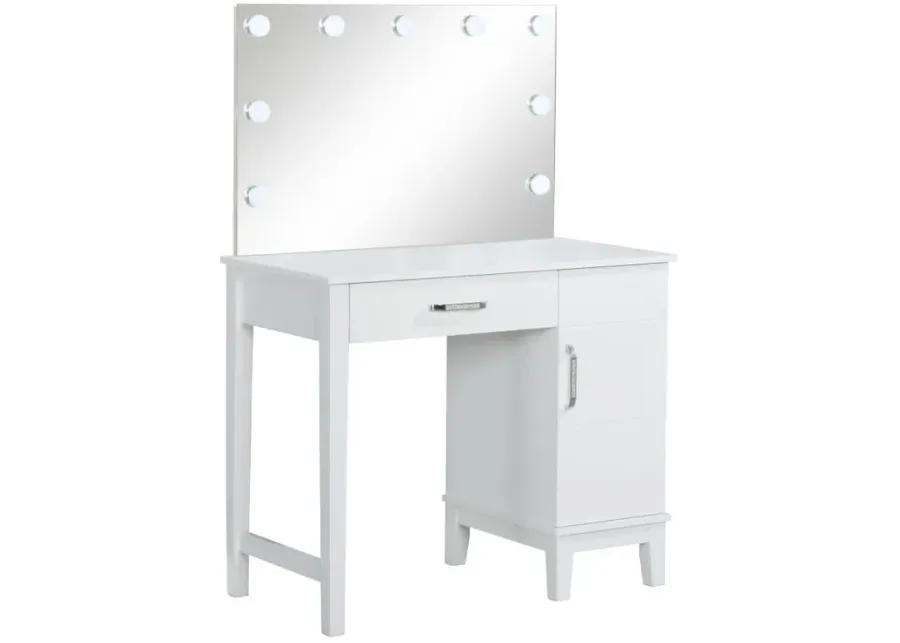 Elijah Vanity Set with LED Lights White and Dark Grey