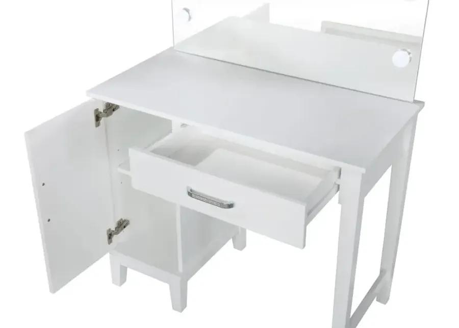 Elijah Vanity Set with LED Lights White and Dark Grey