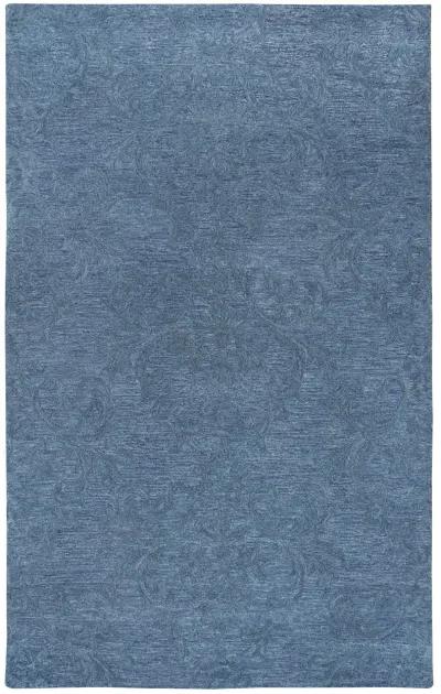 Fifth Avenue Blue Damask Wool 8' x 10' Rectangle Rug