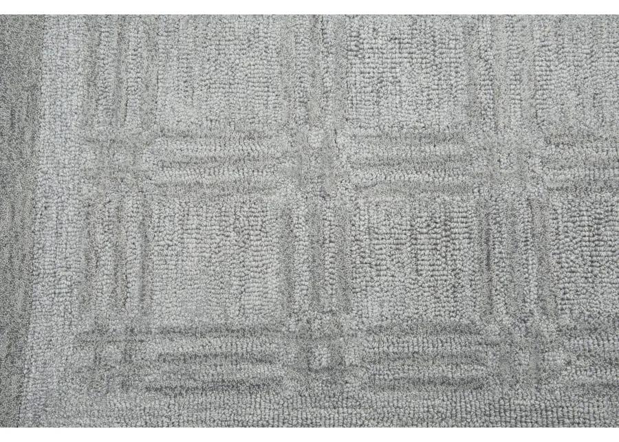 Fifth Avenue Gray Squares Wool 9'x12' Rectangle Rug