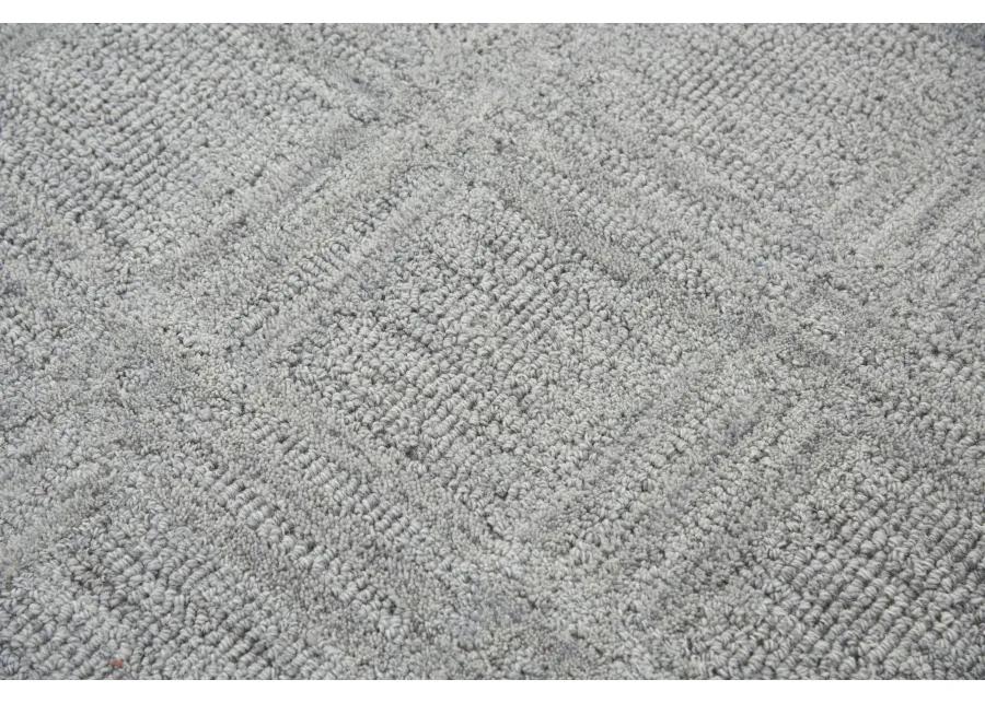 Fifth Avenue Gray Squares Wool 9'x12' Rectangle Rug