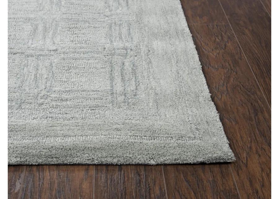 Fifth Avenue Gray Squares Wool 9'x12' Rectangle Rug