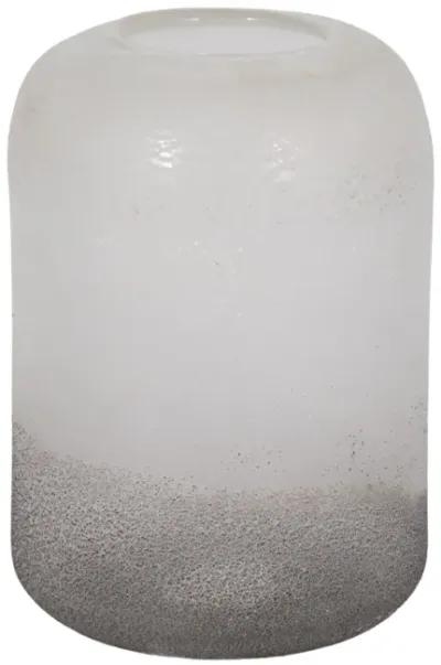 9" Ombre Cylinder Vase, White/grey