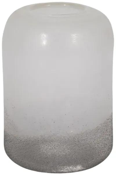 9" Ombre Cylinder Vase, White/grey