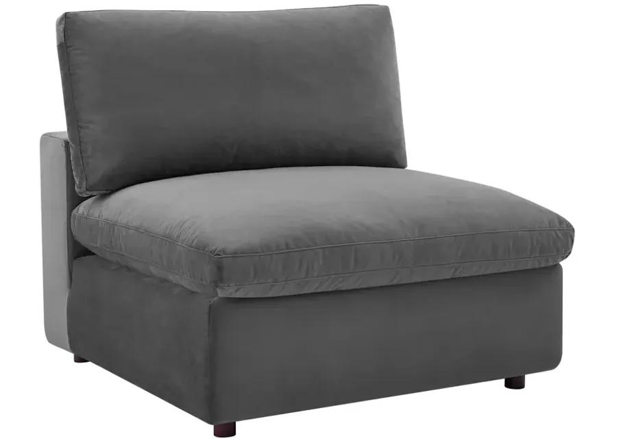 Commix Down Filled Overstuffed Performance Velvet 4-Seater Sofa