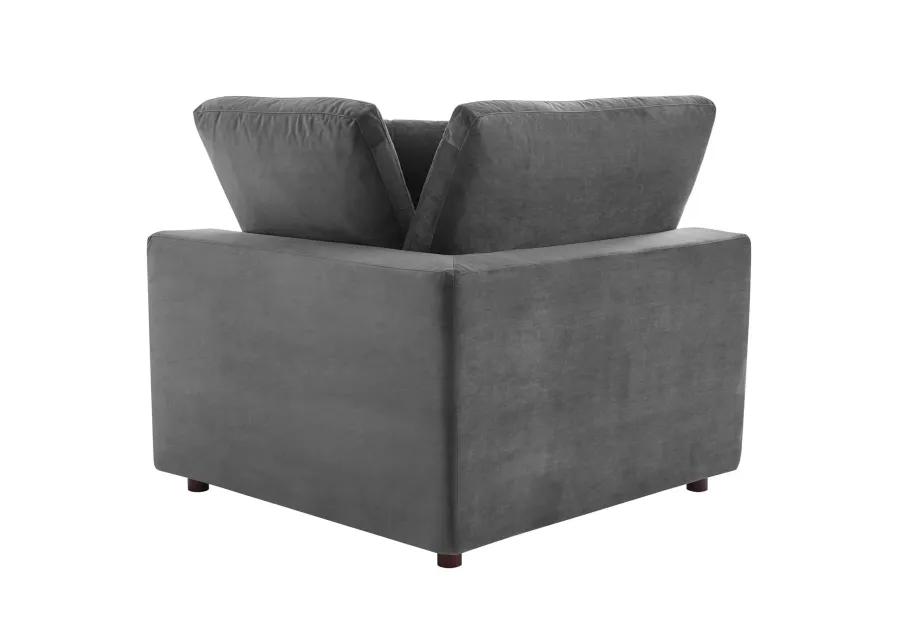 Commix Down Filled Overstuffed Performance Velvet 4-Seater Sofa