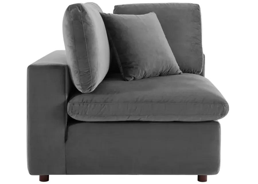 Commix Down Filled Overstuffed Performance Velvet 4-Seater Sofa