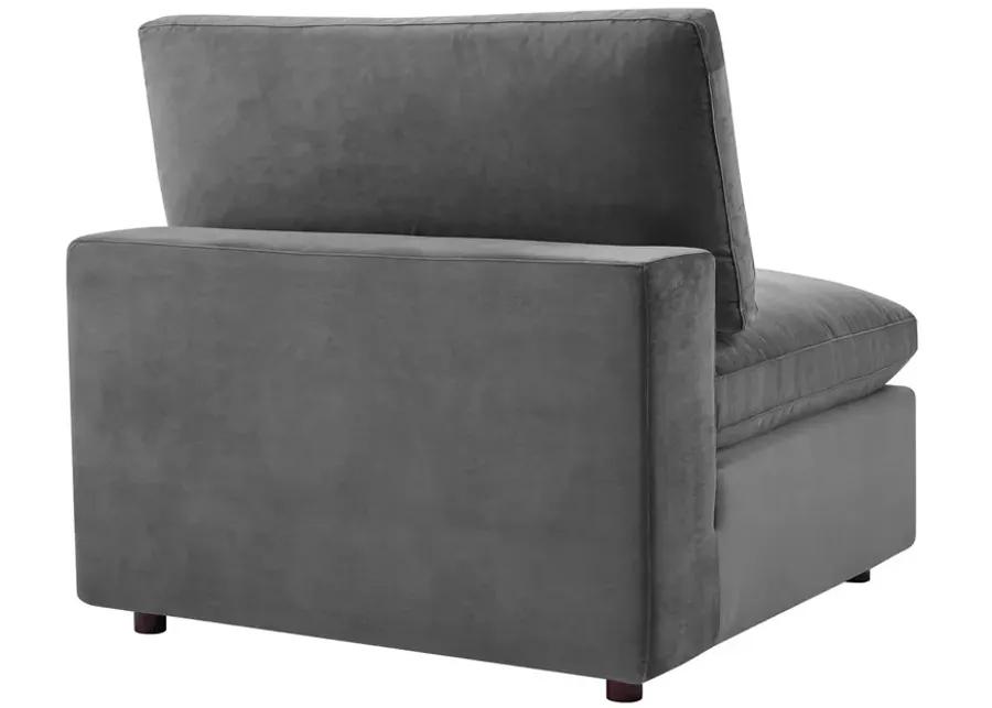 Commix Down Filled Overstuffed Performance Velvet 4-Seater Sofa