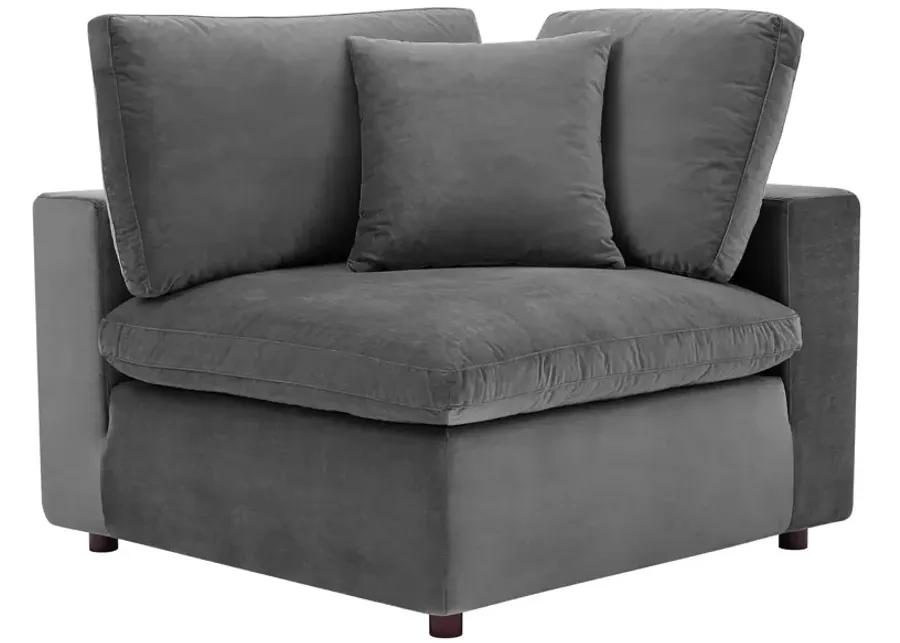 Commix Down Filled Overstuffed Performance Velvet 4-Seater Sofa