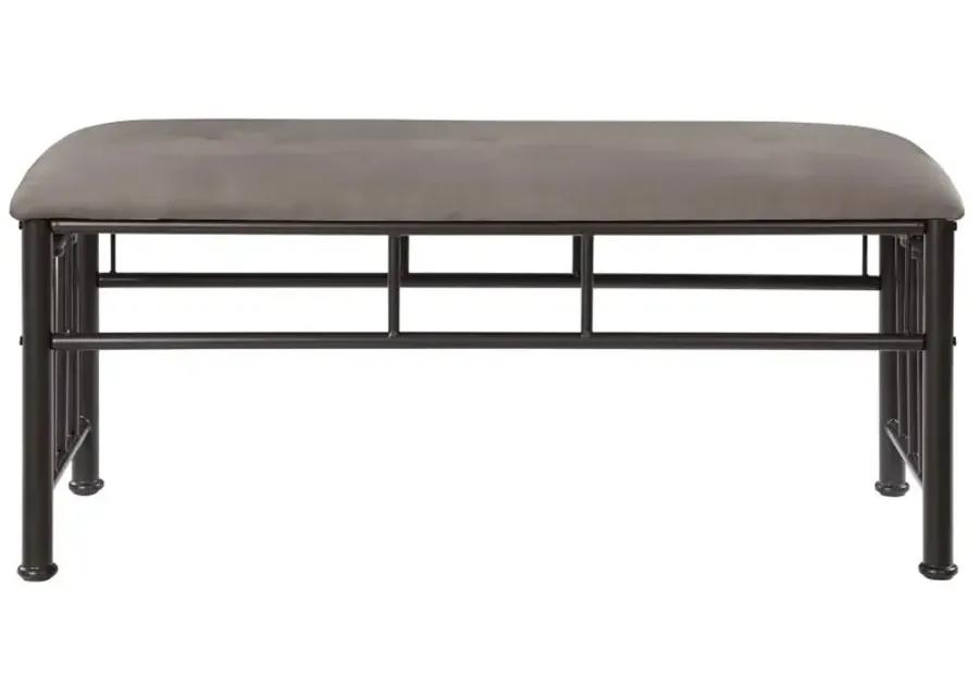 Livingston Upholstered Bench Brown and Dark Bronze