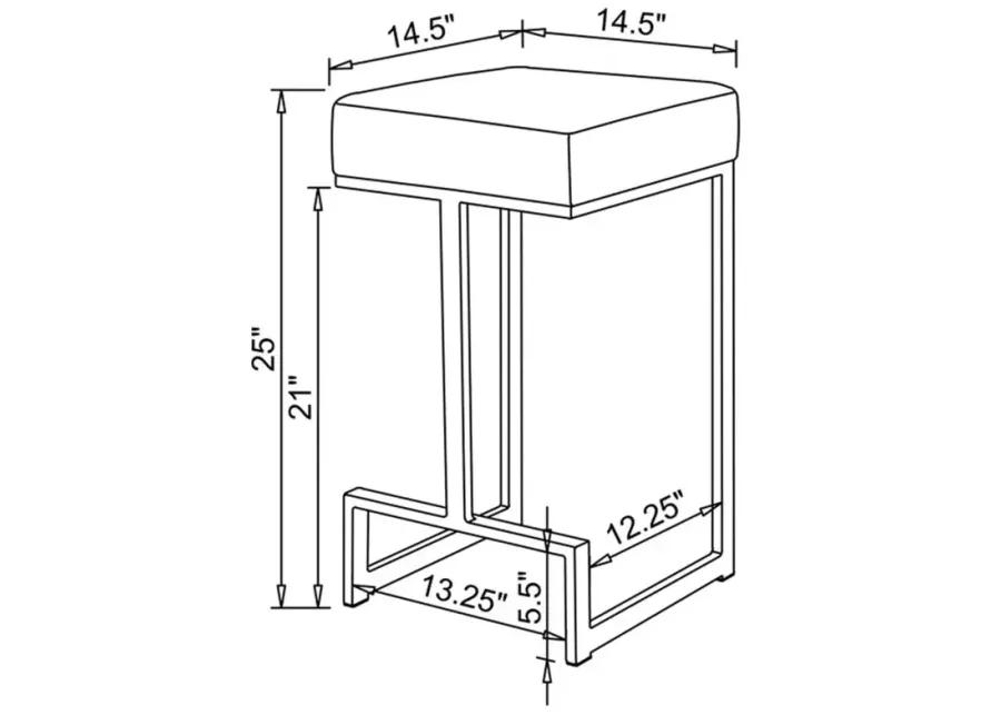 Gervase Square Counter Height Stool Grey and Chrome