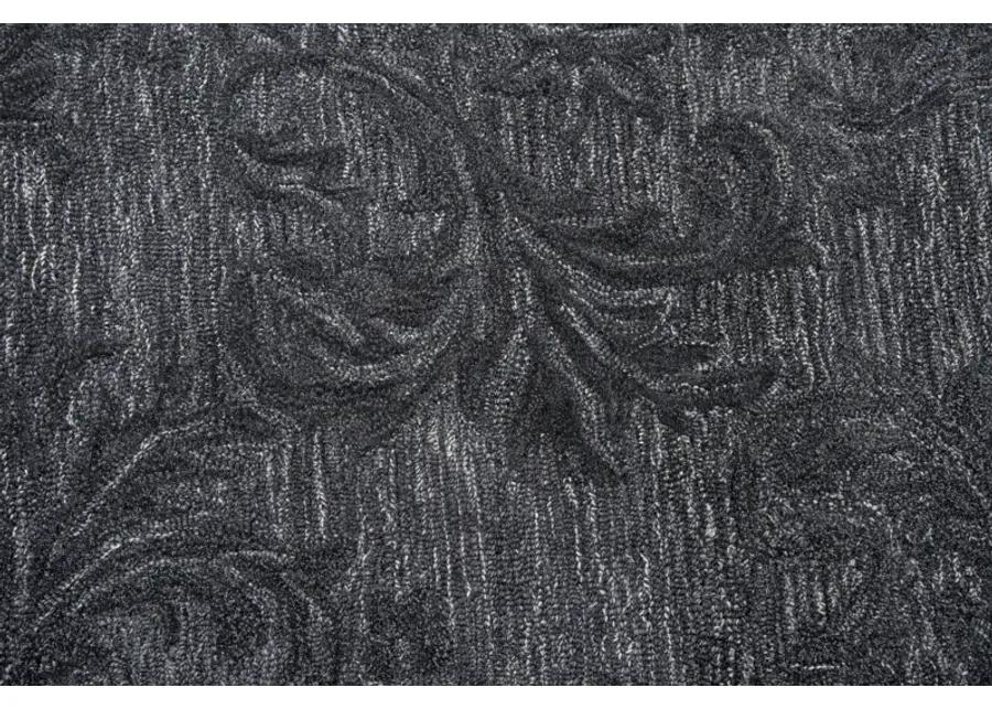 Fifth Avenue Dark Gray Damask Wool 10' x 13' Rectangle Rug