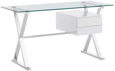 Sector 56" Glass Top Glass Office Desk