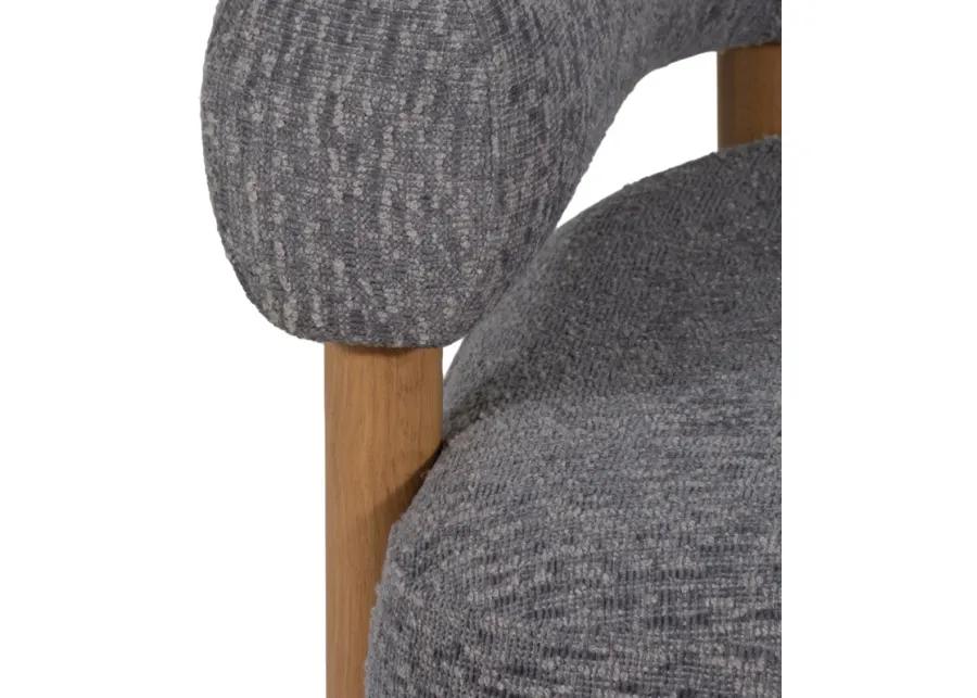 Roundback Accent Chair W/ Wood Legs, Gray