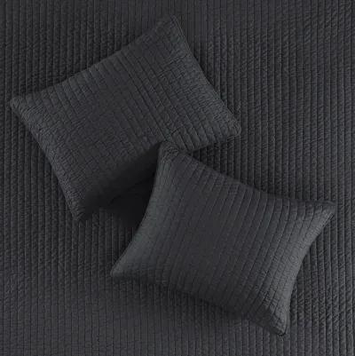 Madison Park Keaton Black 3 Piece Quilt Set