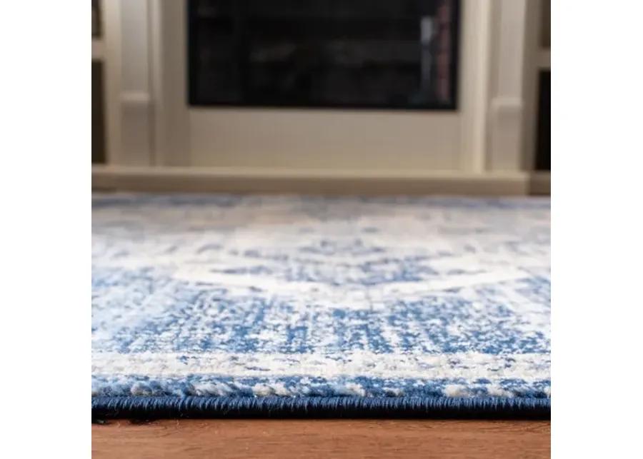 Brentwood 865 Ivory / Navy 5'-3" X 7'-6" Medium Rectangle Powerloomed Rug