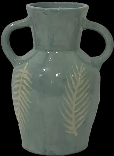 Terracotta, 11"h Leaf Eared Vase, Mint