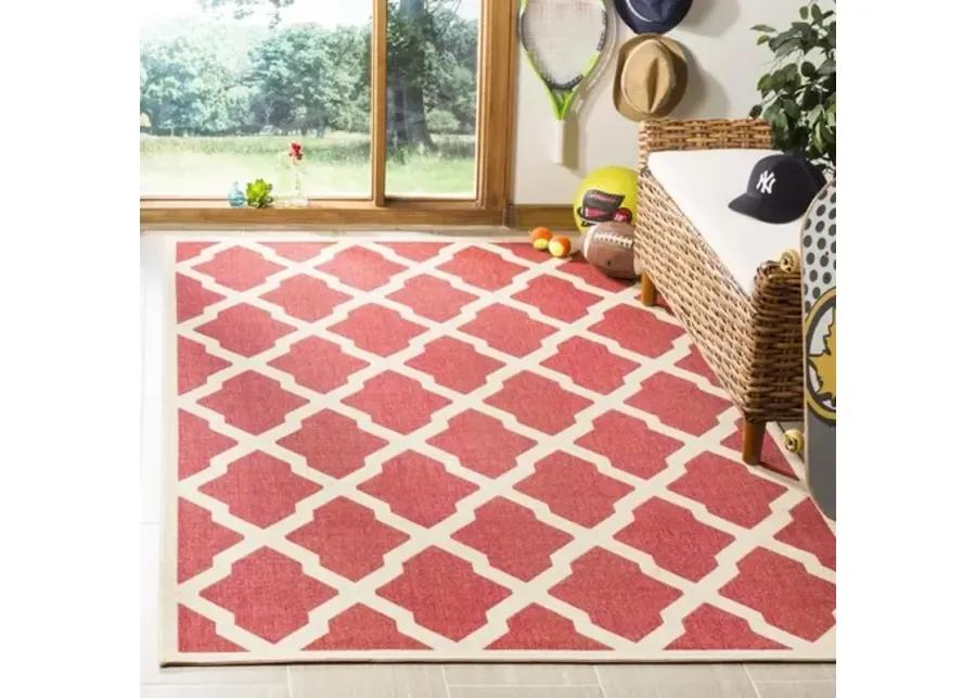 LINDEN 122 Collection LND122Q-5 Red / Creme 5'-3" X 7'-6"