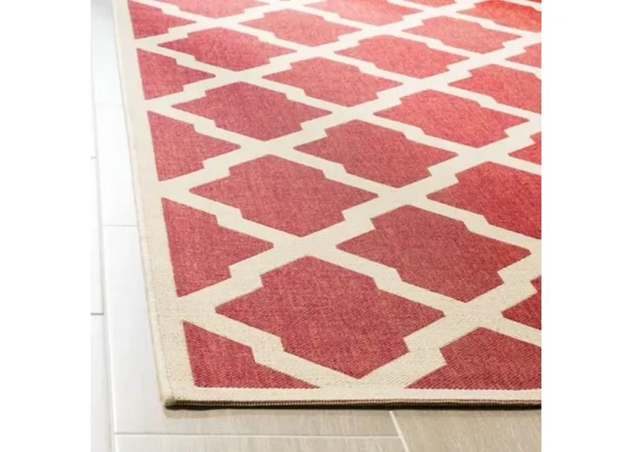 LINDEN 122 Collection LND122Q-5 Red / Creme 5'-3" X 7'-6"