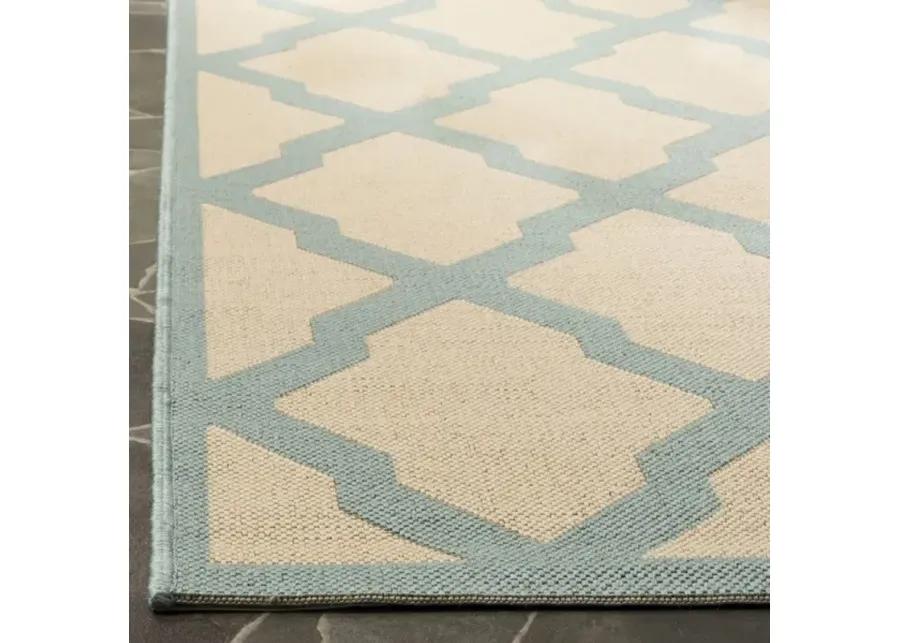 LINDEN 122 Collection LND122L-8 Cream / Aqua 8' X 10'