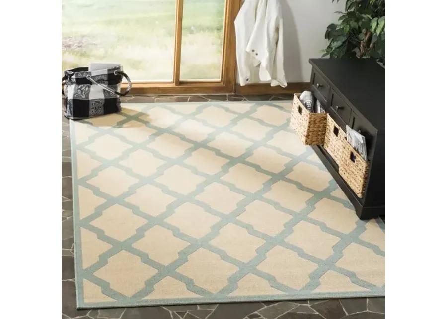 LINDEN 122 Collection LND122L-8 Cream / Aqua 8' X 10'