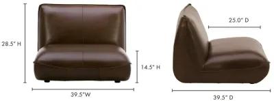 ZEPPELIN LEATHER SLIPPER CHAIR