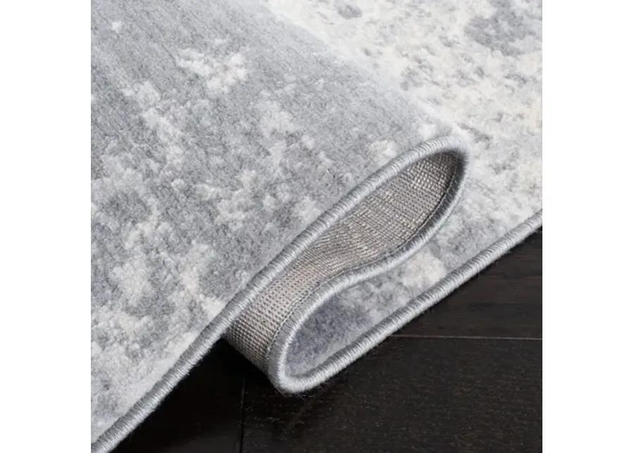 Brentwood 822 Grey / Ivory 5'-3" X 7'-6" Medium Rectangle Powerloomed Rug