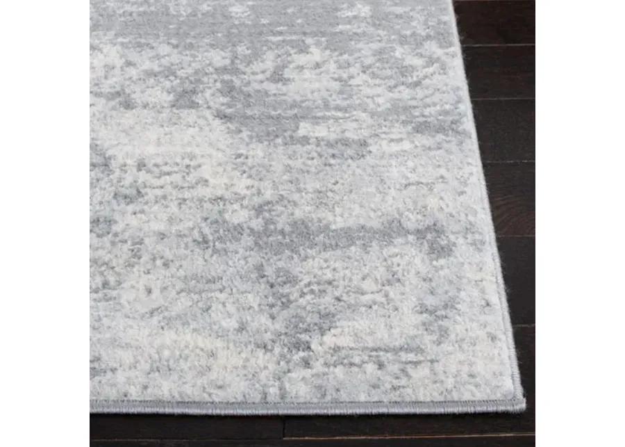 Brentwood 822 Grey / Ivory 5'-3" X 7'-6" Medium Rectangle Powerloomed Rug