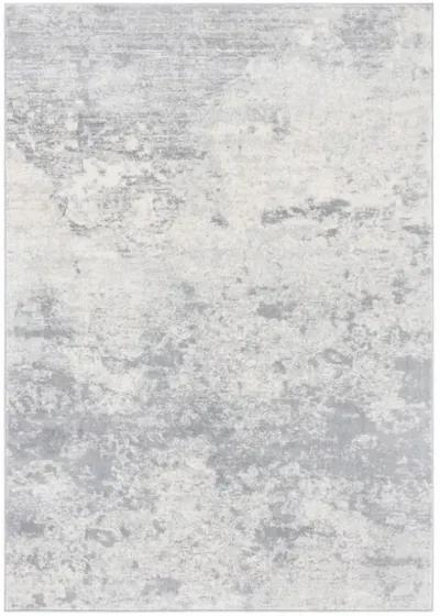 Brentwood 822 Grey / Ivory 5'-3" X 7'-6" Medium Rectangle Powerloomed Rug