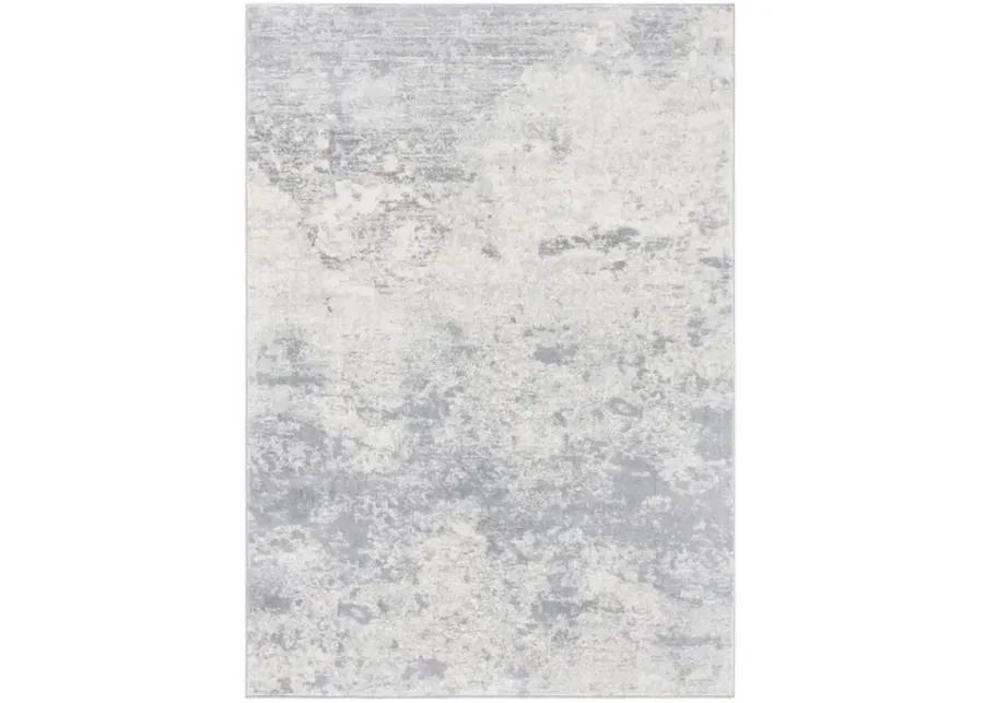 Brentwood 822 Grey / Ivory 5'-3" X 7'-6" Medium Rectangle Powerloomed Rug