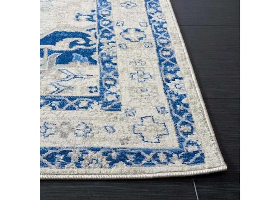 Brentwood 852 Beige / Blue 3' X 5' Small Rectangle Powerloomed Rug