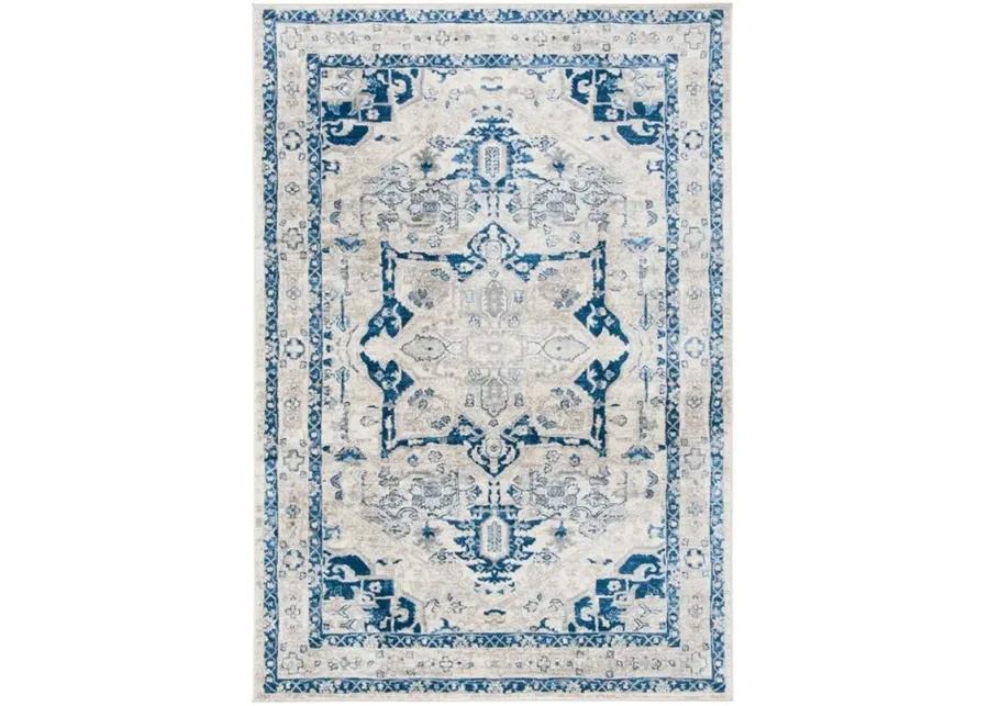 Brentwood 852 Beige / Blue 3' X 5' Small Rectangle Powerloomed Rug