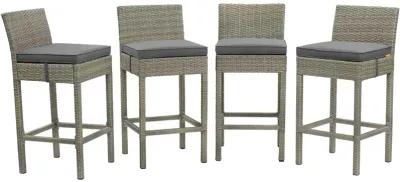 Conduit Bar Stool Outdoor Patio Wicker Rattan Set of 4