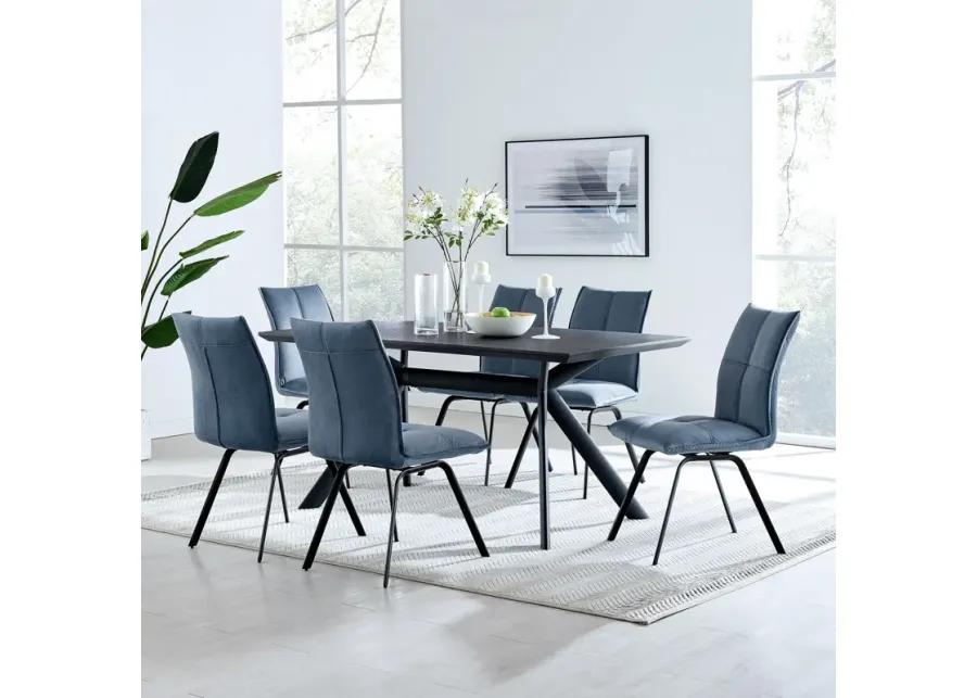 Margot and Blue Rylee 7 Piece Modern Rectangular Dining Set