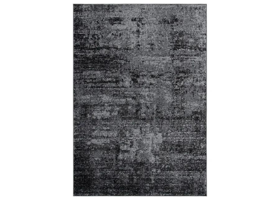 Adirondack Contemporary Black / Ivory 2'-6" X 8' Powerloomed Rug