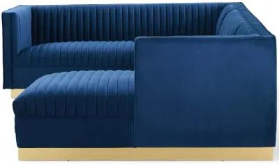 Sanguine 3 Piece Performance Velvet Sectional Sofa Set