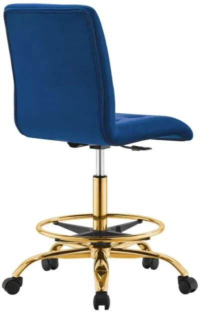 Prim Armless Performance Velvet Drafting Chair