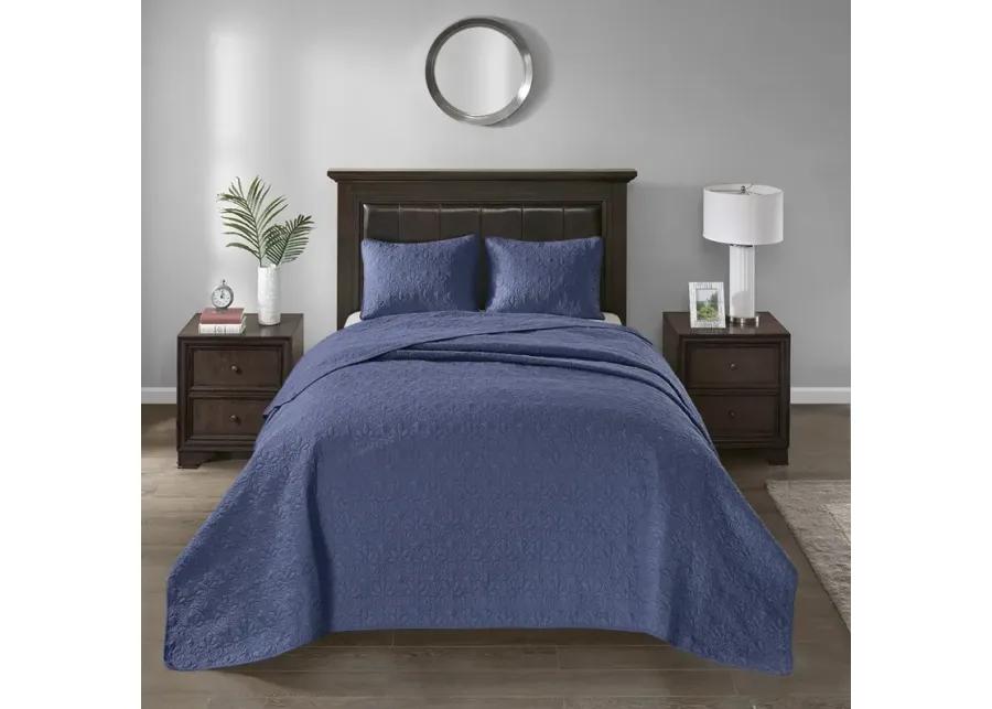 Madison Park Quebec Navy Reversible Bedspread Set